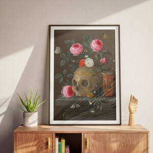 Jan van Kessel el Viejo - Naturaleza muerta de Vanitas, impresión artística digital / Arte mural imprimible en alta resolución