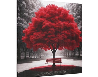 Roter Blattbaum | | Japan | Leinwandkunst | Wandkunst | Auflegen | Matte Leinwand