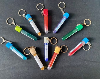 Blood tube keychain