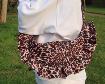 Handgemachte Leopard Halbmond Tasche, Crossbody Geldbörse