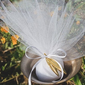 OLIVE LEAF FAVORS - Guest Gift From Greece, Greek Tulle Bomboniere, Chocolate Favours, Bridal Shower Favors, Elegant Favours 20pcs Favors