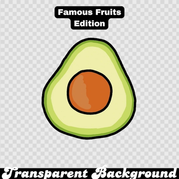 Hand Drawn Avocado, Avocado Doodle, Avocado Png, Full Color art, Fruit art, Avocado lover, digital art, doodle art, digital sticker, Fruit