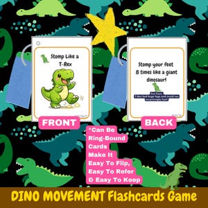 Dinosaurier-Bewegungskarten für Kinder | Grob Motorik Aktivität zum Ausdrucken (Digitaler Download) Bild 2