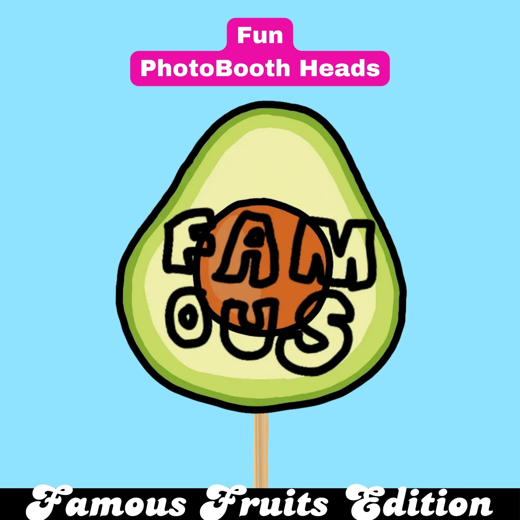 Printable DIY Heads on Sticks, Photo Booth Props, Fruit Props, Famous ...