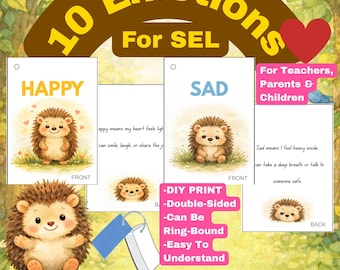 Pip Igel Gefühle Karteikarten | SEL Social emotionales Lernen Printable