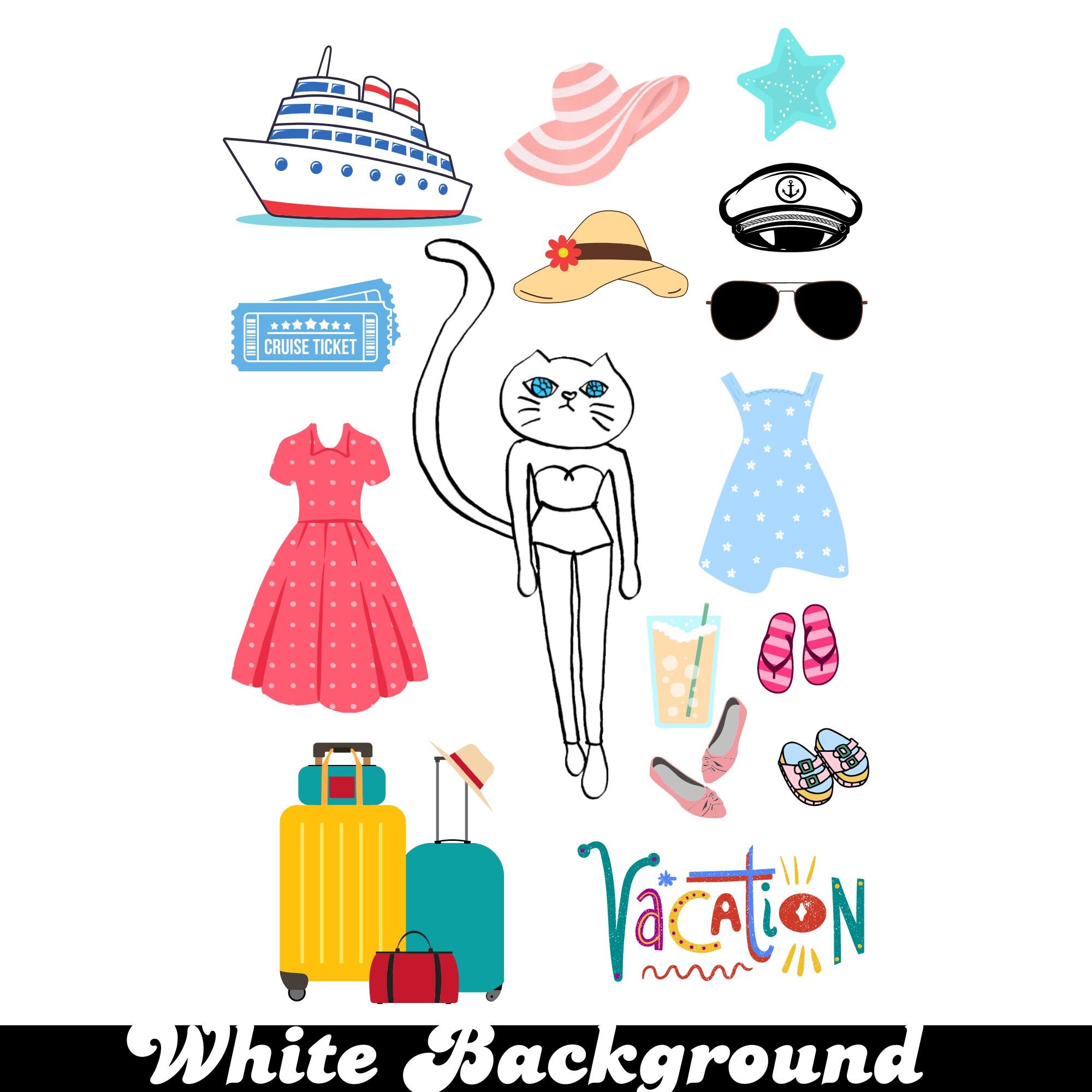 Printable Paper Doll Dress up Cat Paper Doll, Junk Journal Cut Out ...