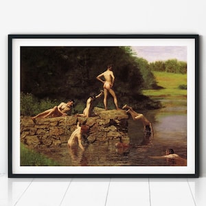 Gay Art, Vintage Painting, Gay Print, Queer Art, Original Painting, Gay Gift, Vintage Wall Decor, Gay Painting, Naked Man Art, Digital Print