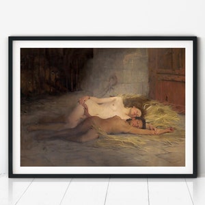 Lesbian Art, Sapphic Art, Lesbian Print, WLW Art, Lesbian Painting, Sapphic Poster, LGBTQ Art, Classical Painting, Printable Wall Art