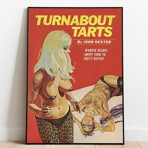 Retro Trans Print, Queer Art, Pulp Cover Art, Trans Art, Gay Print, Non-binary, Vintage Poster, Pride Art, Retro Poster, LGBTQ, Queer Print