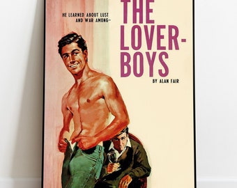 Gay Pulp Poster, Queer Art, Gay Poster, Vintage Gay Print, Pulp Cover Art, Gay Art, LGBTQ Art, Beefcake, Retro Gay Poster, Gay Pride
