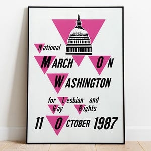 Retro Gay Poster, Lesbian and Gay Rights, Vintage Poster, LGBT History, Pride Month, Vintage Wall Decor, Gay Art, Queer Poster, Trans Art