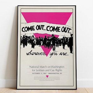 Lesbian and Gay Rights March Poster, Gay Poster, Retro Poster, Gay Art, Vintage Wall Art, Lesbian Poster, Gay Gift, Queer Poster, LGBTQ Art