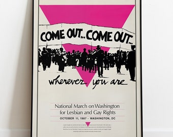 Lesbian and Gay Rights March Poster, Gay Poster, Retro Poster, Gay Art, Vintage Wall Art, Lesbian Poster, Gay Gift, Queer Poster, LGBTQ Art