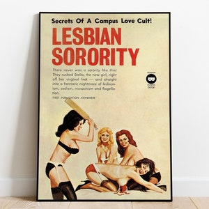 Retro Lesbian Print, Pulp Art Print, Vintage Lesbian Art, Pulp Cover Art, Pride Art, Lesbian Wall Art, Retro Poster, WLW Print, Sapphic Art