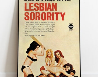 Retro Lesbian Print, Pulp Art Print, Vintage Lesbian Art, Pulp Cover Art, Pride Art, Lesbian Wall Art, Retro Poster, WLW Print, Sapphic Art