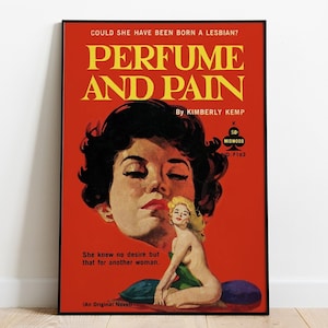 Retro Lesbian Print, Pulp Art, Lesbian Poster, Vintage Poster, Pulp Cover Art, Lesbian Wall Art, Sapphic Print, Retro Poster, Lesbian Gift