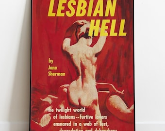 Lesbian Print, Pulp Art Poster, Lesbian Wall Art, Pulp Cover Art, WLW Art, Vintage Poster, Lesbian Poster, Queer Print, Sapphic Art, LGBT