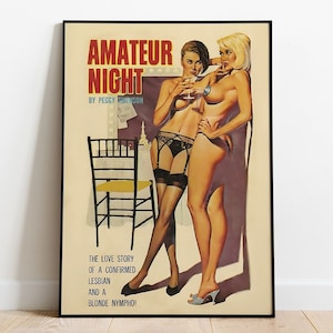 Lesbian Pulp Poster, Vintage Lesbian Print, Pulp Cover Art, Lesbian Poster, Queen Art Print, Kitsch, Lesbian Gift, Sapphic Art, Gay Art