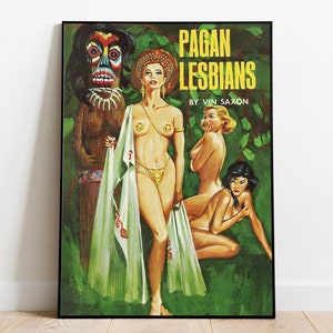 Retro Lesbian Print, Pulp Art Print, Lesbian Poster, Vintage Poster, Lesbian Art, Pulp Cover Art, Queer Art Print, Kitsch, WLW Art, LGBT