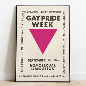 Retro Gay Poster, Gay Pride Poster, Gay Liberation Front Poster, Gay Art, Vintage Wall Art, Pride Gift, Gay Rights Print, LGBTQ Art, Queer