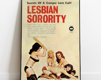 Retro Lesbian Pulp Poster, 1964 Vintage Sapphic Print, WLW Wall Art, Pride Month Art, LGBTQ Decor, Queer Illustration