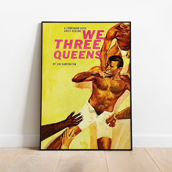 Gay Poster, Pulp Cover Art, Gay Pulp Poster, LGBTQ, Gay, Queer Art, Gay Vintage Poster, Magazine Cover, Retro Wall Art, Instant Download