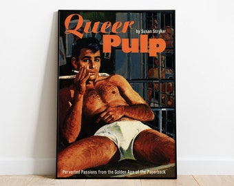 Poster gay, copertina pulp, arte gay, poster pulp, arte LGBTQ, stampa queer, poster vintage gay, Beefcake, poster retrò, arte della parete stampabile