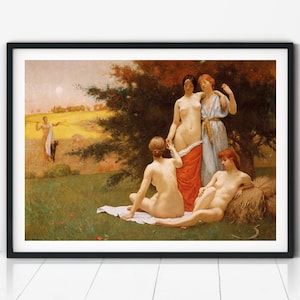 Classic Lesbian Art Print, Sapphic Poster, Lesbian Print, WLW Wall Art, Vintage Lesbian Painting, Sapphic Art, Fine Art Print, Sappho Art