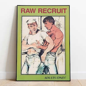 Arte gay, copertina pulp, illustrazione gay, LGBTQ, stampa artistica queer, poster gay, poster vintage, Beefcake, arte murale retrò, arte murale stampabile