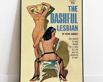 Retro Lesbian Pulp Art Print, 1960s Vintage Sapphic Poster, WLW Art, Queer Wall Decor, Book Cover Illustration