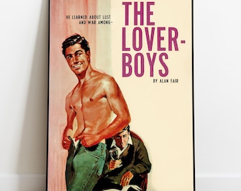 The Lover Boys Gay Pulp Art Print, Vintage Queer Poster, 1960s Pulp Cover, Gay Wall Art, Retro Beefcake, LGBTQ Wall Decor