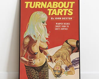 Retro Trans Art Print, 1960s Vintage Pulp Cover, Old Queer Poster, LGBTQ Wall Art, Pride Gay Decor, Non-binary Art