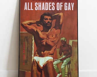 Gay Pulp Art Print, 1960s Vintage Queer Poster, Beefcake, Retro Magazine Cover, Male Figure Illustration, LGBTQ Decor