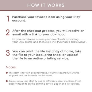 Pode incluir: Um guia de download digital com instru&ccedil;&otilde;es sobre como comprar, baixar e imprimir um arquivo digital. O guia inclui uma lista de notas sobre o download digital, incluindo informa&ccedil;&otilde;es sobre o formato do arquivo e as varia&ccedil;&otilde;es de cor.