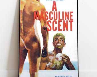 1967 Gay Pulp Print, vintage queer poster, LGBTQ-decor, retro paperbackomslag, Gay Wall Art, Beefcake, kunst mannelijk stel