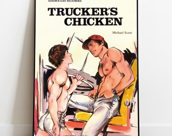 Retro Gay Pulp Poster, 1960s Queer Wall Art, Homoerotic Illustration, Beefcake Art, Vintage Pride Decor, Remastered Cover Magazine