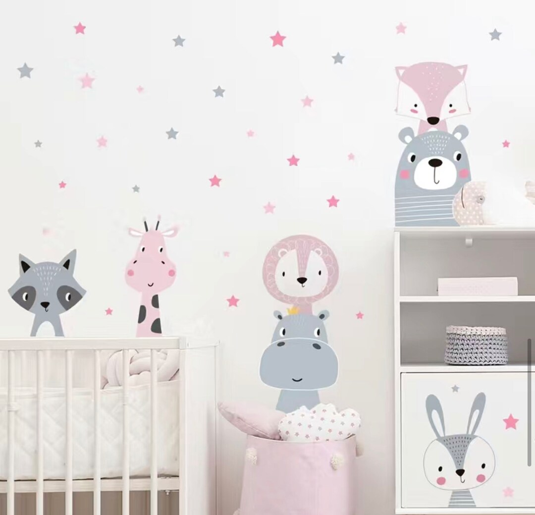 Safari Decals, Wall Jungle Stickers for Kids Room Nursery Murals Etsy