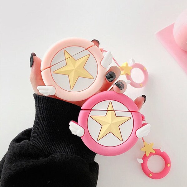 Anime Star Airpod Cases, Kawaii Adorable Case Anime, Pink Girly - AirPods Cases for AirPods 1/2, AirPods Pro (1st gen) - Gift for her