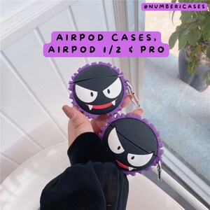 Purple Ghost Airpod Case - Cute Funny Skull Cases, Anime Case - AirPods Cases for AirPods 1/2, AirPods Pro (1st gen) - Gift for her, for him