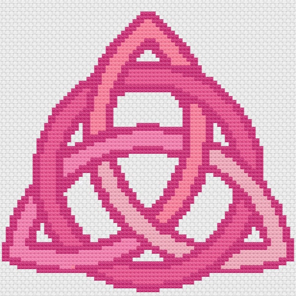 Pink Trinity Knot Celtic Cross Stitch Pattern