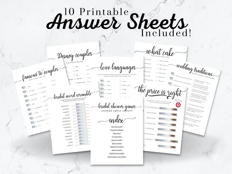 Bridal Shower Games Instant Download Minimal Customizable Canva