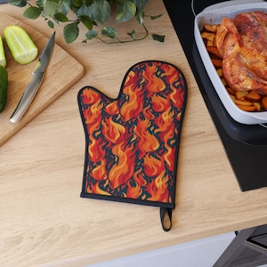 Oven Gloves Flames