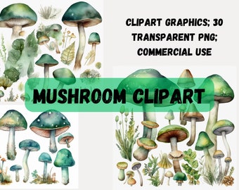 Imágenes Prediseñadas de setas de acuarela verde - formato PNG de imágenes prediseñadas; descarga instantánea; uso comercial