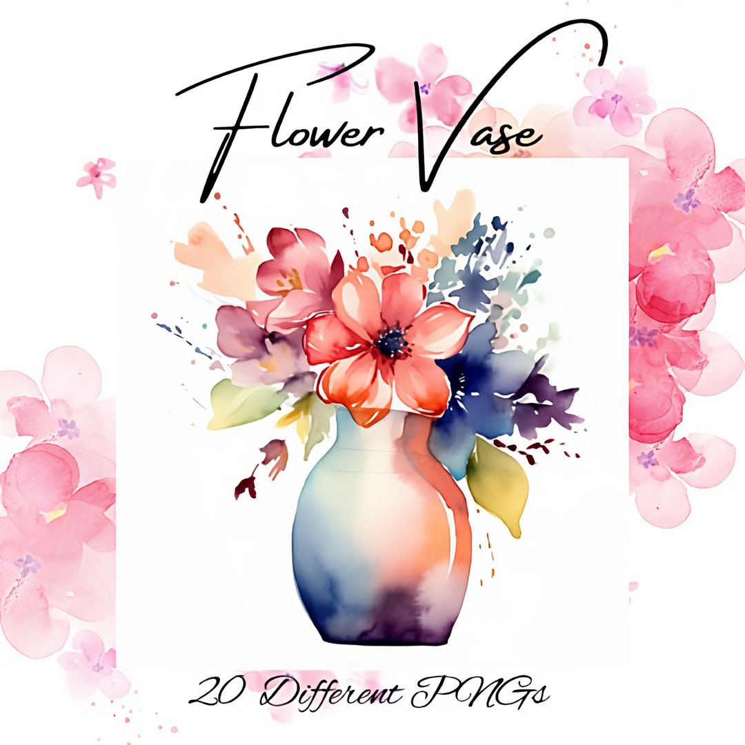 Vase With Flowers Clipart 20 Highqualtity Pngs Digital Download