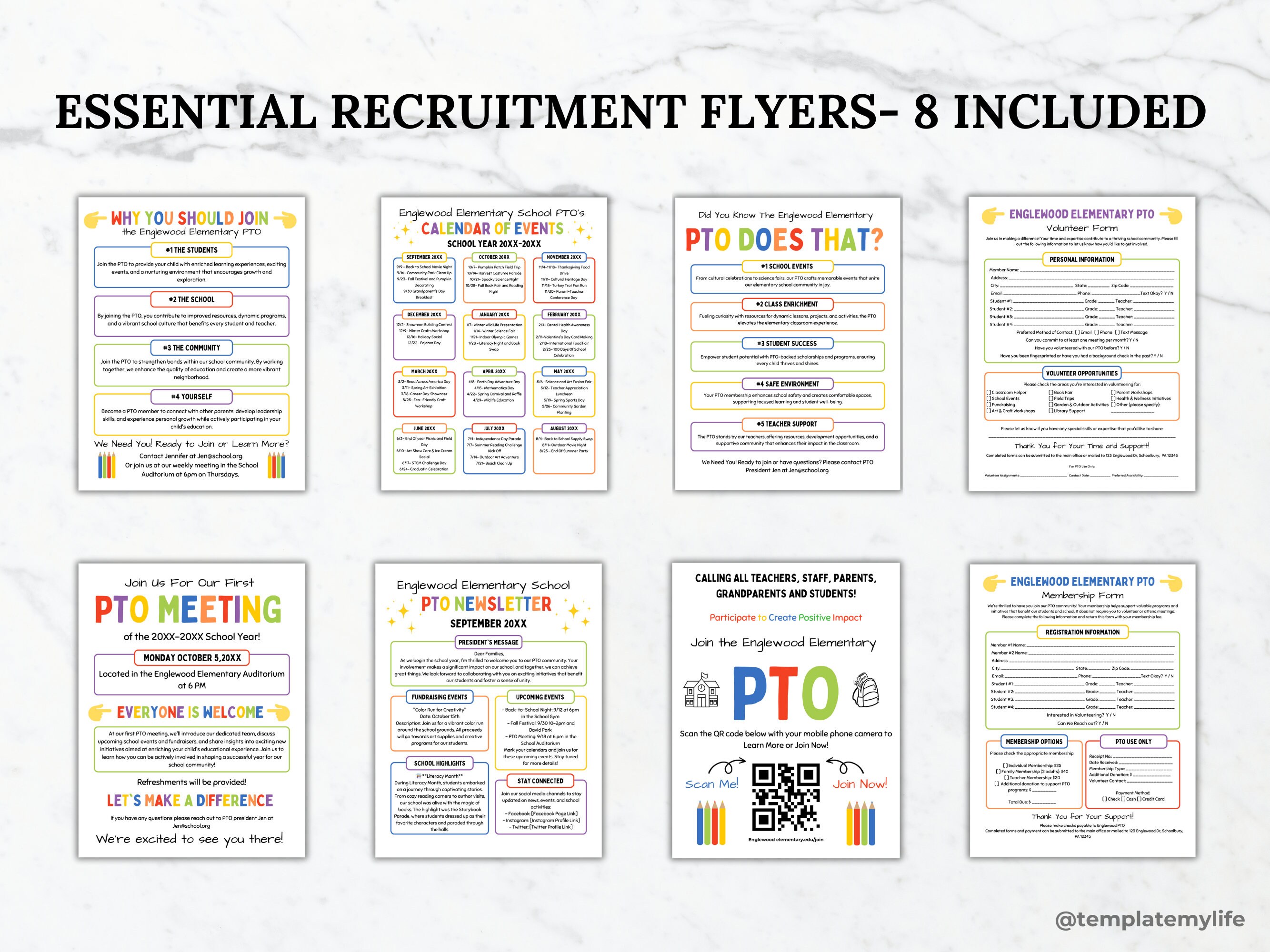 PTA Flyers Bundle Pto Template Pta Newsletter Flyer Editable Pta ...