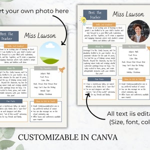 Meet the Teacher Editable Canva Template Class Newsletter Printable ...