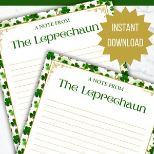 Letter From Leprechaun Printable Kid Saint Patricks Day Note From ...