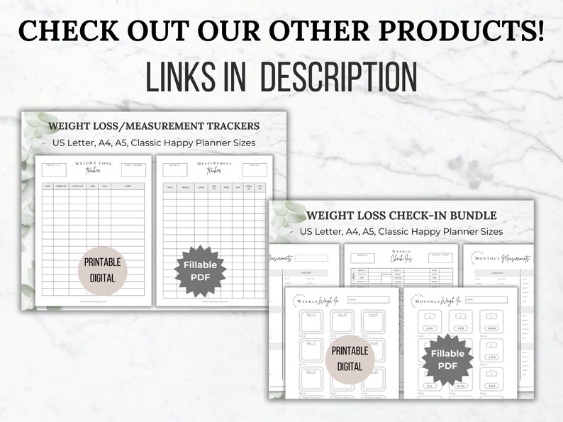 Weight Loss Tracker Chart Printable Fitness Planner Editable Weight ...