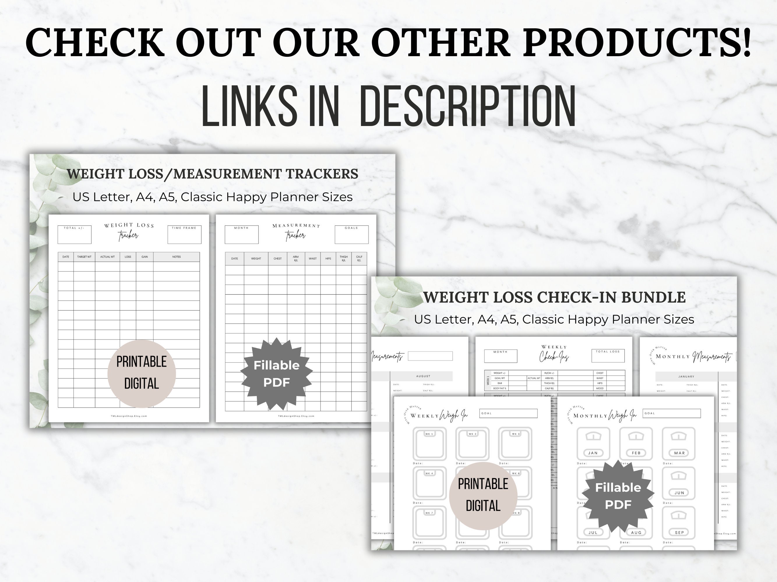 Weight Loss Tracker Chart Printable Fitness Planner Editable Weight ...