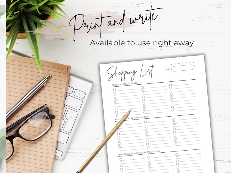 Editable Grocery List Printable Shopping List Printable Grocery Template Shopping Template Food Shopping Planner for Shopping Checklist A5